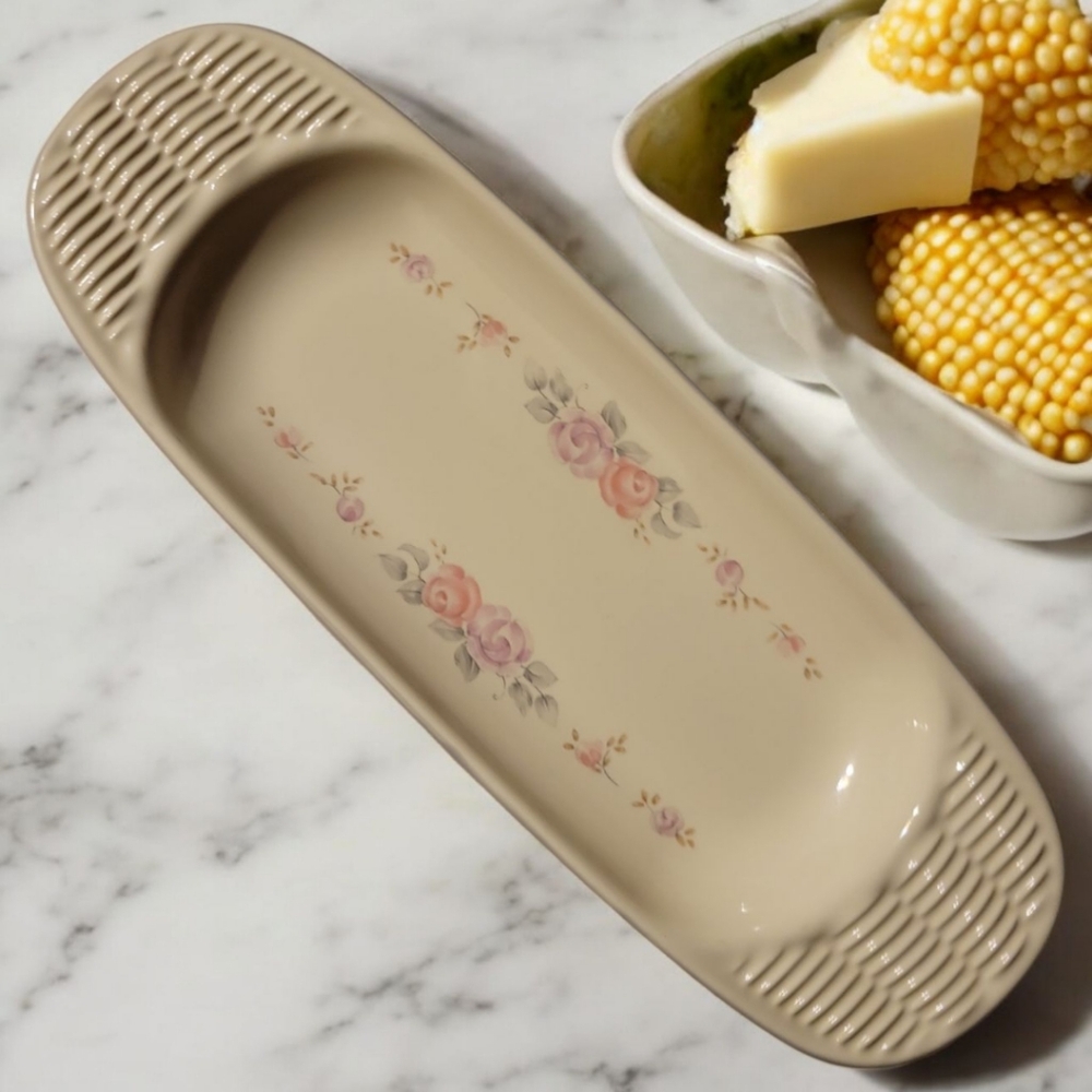 1 Vtg 1988-1996 Trousseau by Pfaltzgraff Corn On The Cob Plate Dish